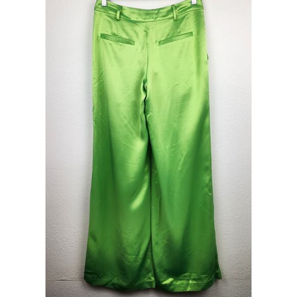 Retrofete Pauletta Pant Lime Punch Green Size Wide Leg NWT Sample Pleats Medium - Picture 6 of 11